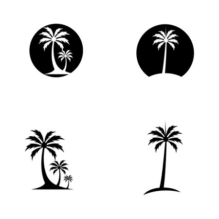 Palm tree summer logo template vector illustrationのイラスト素材