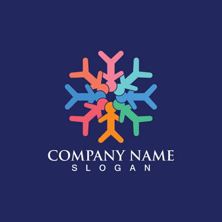 Community, network and social icon design templateのイラスト素材