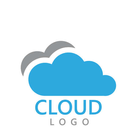 Cloud file Secure file upload  server  data logo design inspirationのイラスト素材