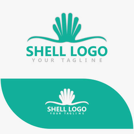 Sea Shell Pearl, Oyster, Seafood, Restaurant Logo Design Templateのイラスト素材