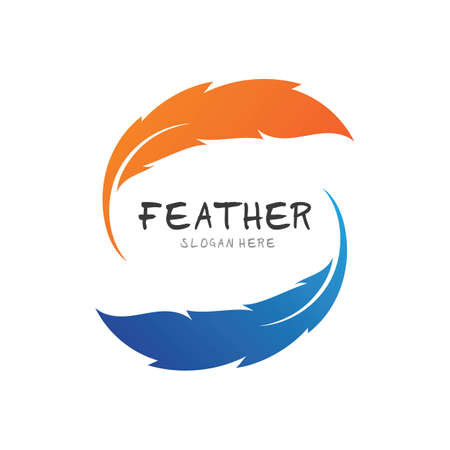 Feather pen logo and symbol vectorのイラスト素材