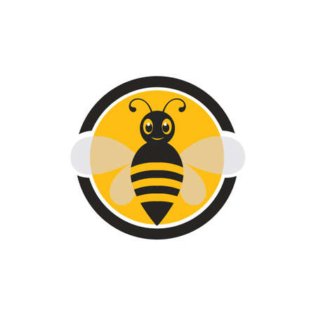 Honeycomb bee animal logo vectorのイラスト素材