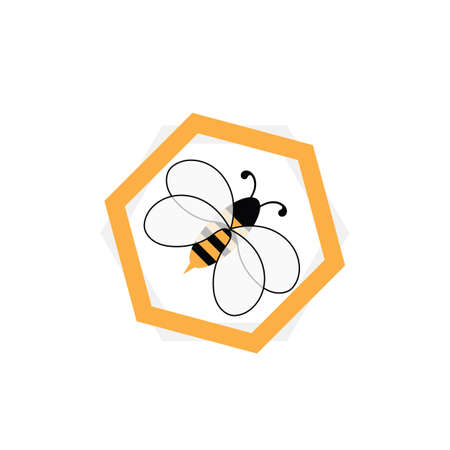 Honeycomb bee animal logo vectorのイラスト素材