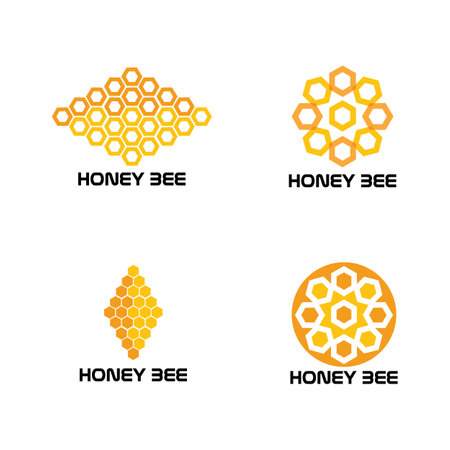 Honeycomb bee animal logo vectorのイラスト素材