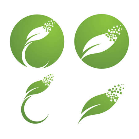 Logos of green Tree leaf ecology nature element vectorのイラスト素材