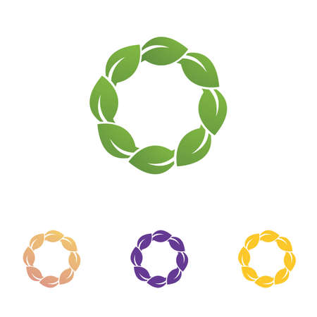 Logos of green Tree leaf ecology nature element vectorのイラスト素材