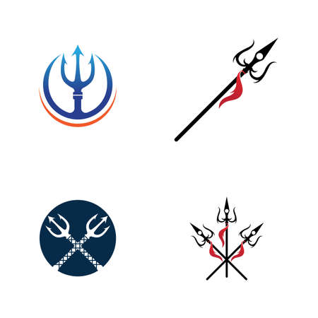 Trident Logo Template vector icon illustration designのイラスト素材