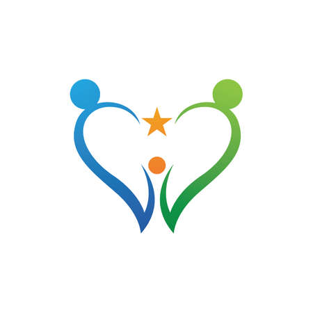 Family care love logo vector imageのイラスト素材