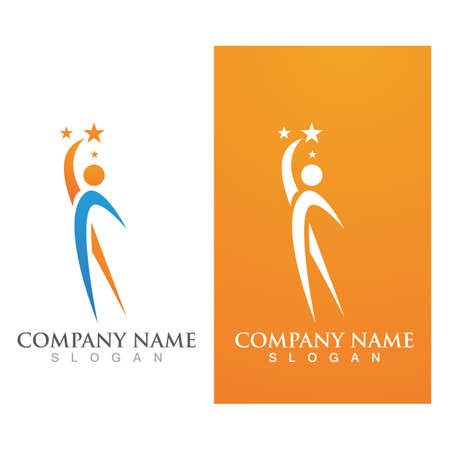 Success people star logo vectorのイラスト素材