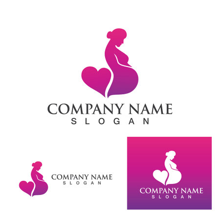 Pregnant logo template vector icon illustration designのイラスト素材