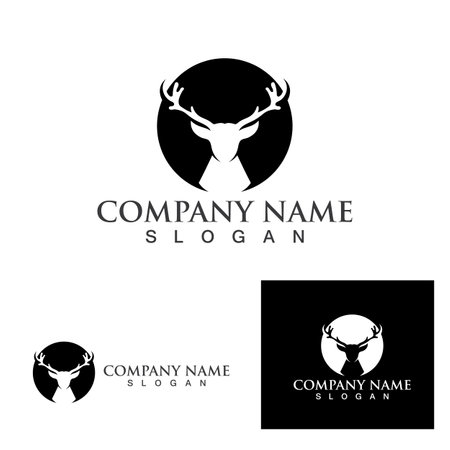 Deer Logo Template vector icon illustration designのイラスト素材
