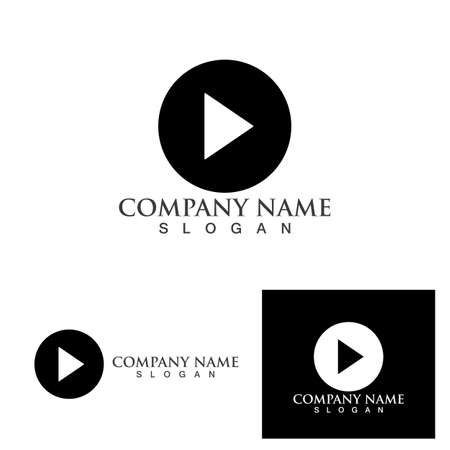 Play button logo and symbol icon vectorのイラスト素材