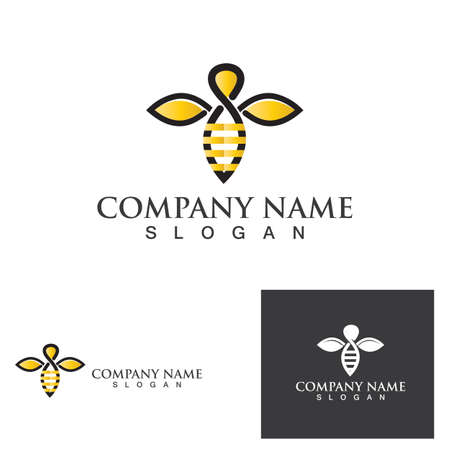 Honeycomb bee logo and symbolのイラスト素材