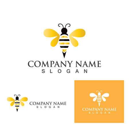 Honeycomb bee logo and symbolのイラスト素材
