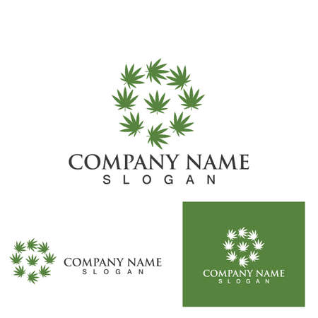 Leaf Cannabis logo vector illustrationのイラスト素材