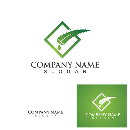 Aloe vera logo and symbolのイラスト素材