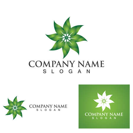 Logos of green Tree leaf ecology nature element vectorのイラスト素材