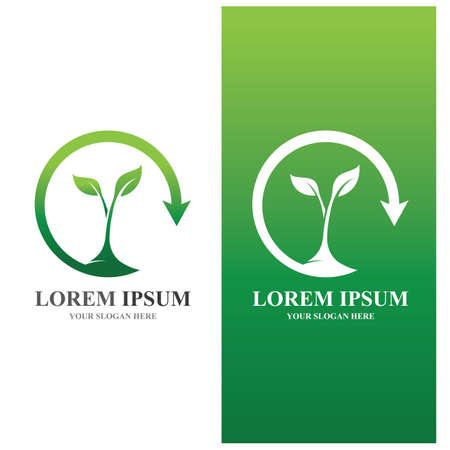 Leaf green  ecology nature logo element vectorのイラスト素材