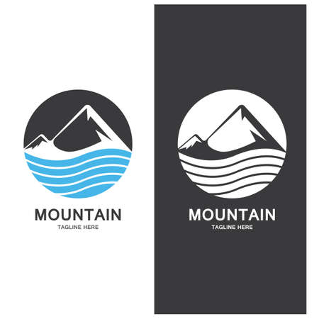 Mountain and wave logo landscape  icons templateのイラスト素材