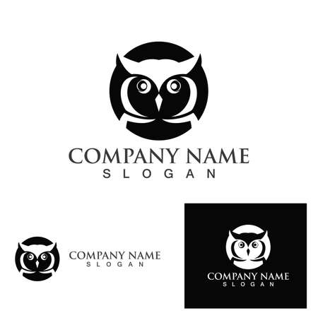 Owl head logo and symbol vectorのイラスト素材