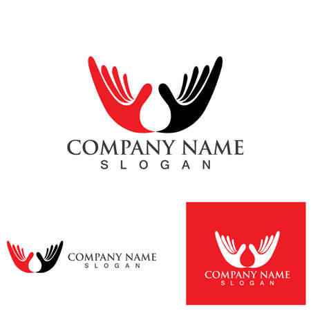 Hand Care logo vector, flat design best vector iconのイラスト素材