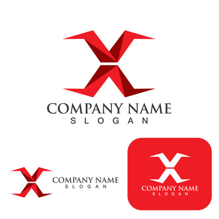 X Letter Logo Template vector icon illustration designのイラスト素材