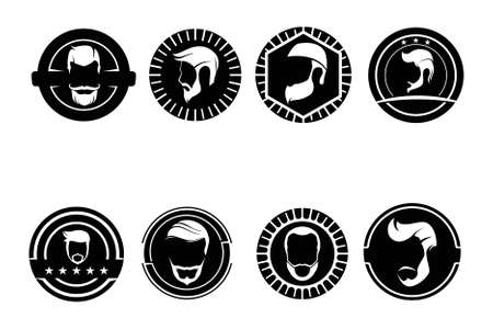 Beard and mustache logo and symbolのイラスト素材