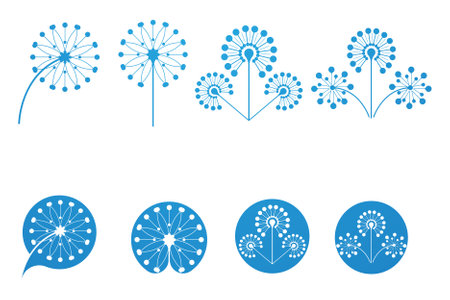 flower dandelion logo vector iconのイラスト素材