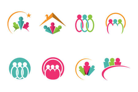 Community group logo, network and social icon vectorのイラスト素材