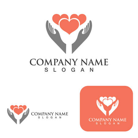 Hand love logo and symbol vectorのイラスト素材
