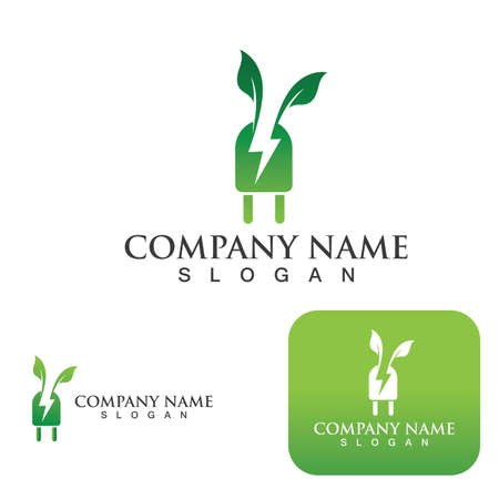 Leaf green power logo and symbol templateのイラスト素材