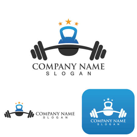 Gym fitness health people logo vectorのイラスト素材