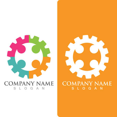 Community group logo, network and social icon vectorのイラスト素材