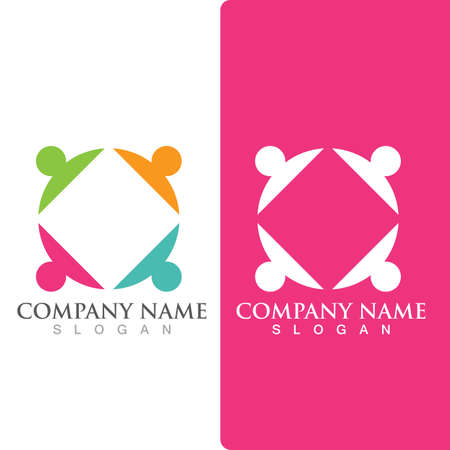 Community group logo, network and social icon vectorのイラスト素材