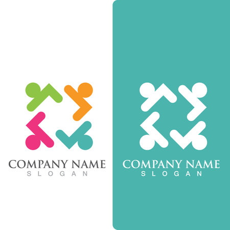 Community group logo, network and social icon vectorのイラスト素材