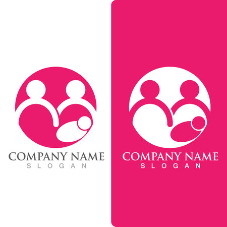 Adoption logo and symbol social icon design templateのイラスト素材