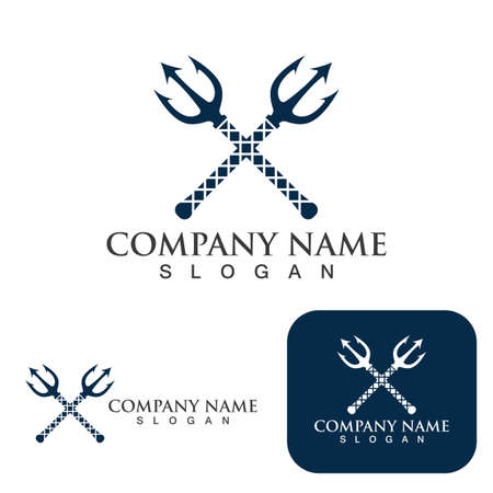 Trident Logo Template vector icon illustration designのイラスト素材