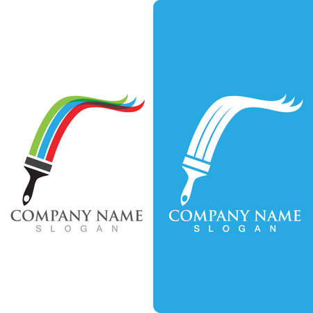 paint brush logo and symbol vectorのイラスト素材