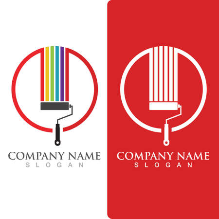paint brush logo and symbol vectorのイラスト素材