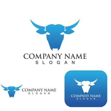 Cow head logo vector templateのイラスト素材