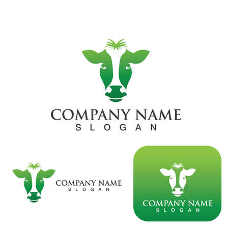 Cow head logo vector templateのイラスト素材