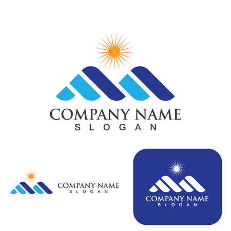 Mountain icon Logo Template Vector illustration designのイラスト素材