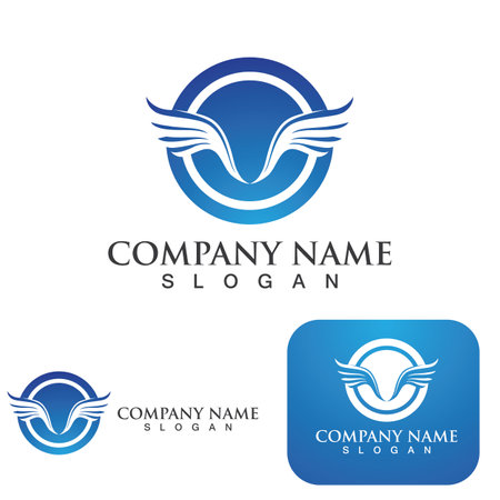 Wing falcon bird  Logo Template vectorのイラスト素材