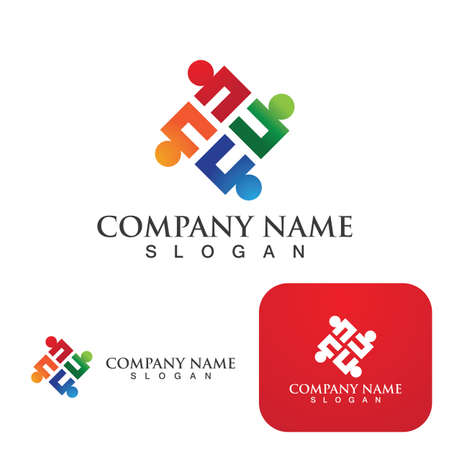 Community, network and social icon design templateのイラスト素材