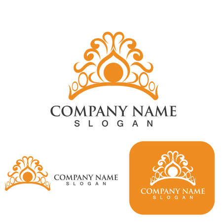 Crown Logo Template vector icon illustration designのイラスト素材