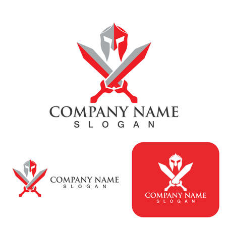 Spartan helmet logo template vector icon designのイラスト素材