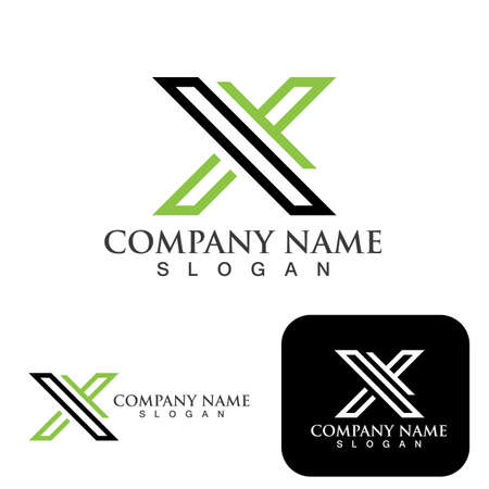 X Letter Logo Template vector icon illustration designのイラスト素材