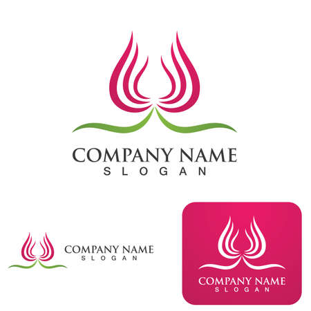 Beauty Vector lotus flowers design logo Template iconのイラスト素材