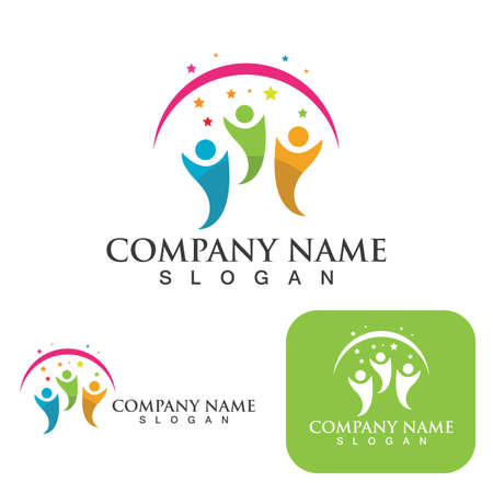 Community group logo, network and social icon vectorのイラスト素材