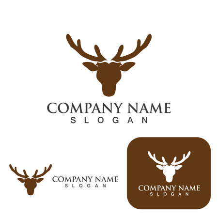 Deer Logo Template vector icon illustration designのイラスト素材